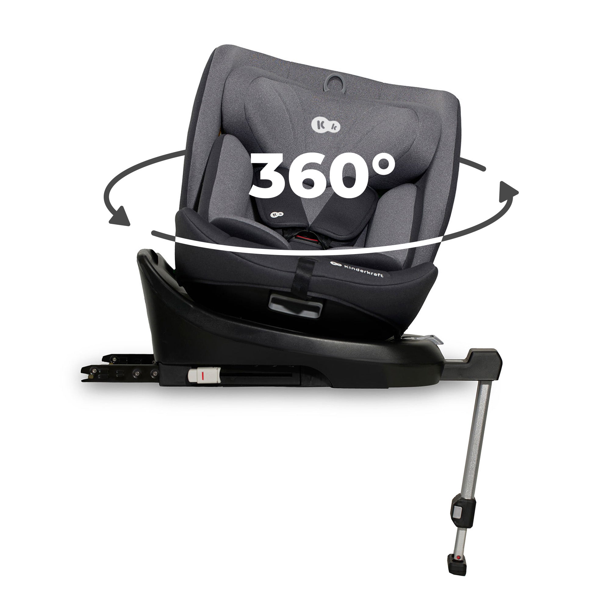 SCAUN AUTO I-SIZE, 40-150 CM, KINDERKRAFT I-360, BLACK - Gri [ps:b38f5d59-ce7c-4147-9052-f344143e264f]