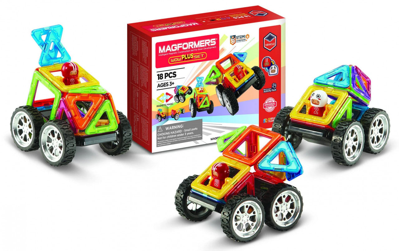 Set magnetic de construit- Magformers Wow Plus, 18 piese - Imagine 4 [ps:6cf901e5-0c09-40b3-abe3-da7c817bff01]