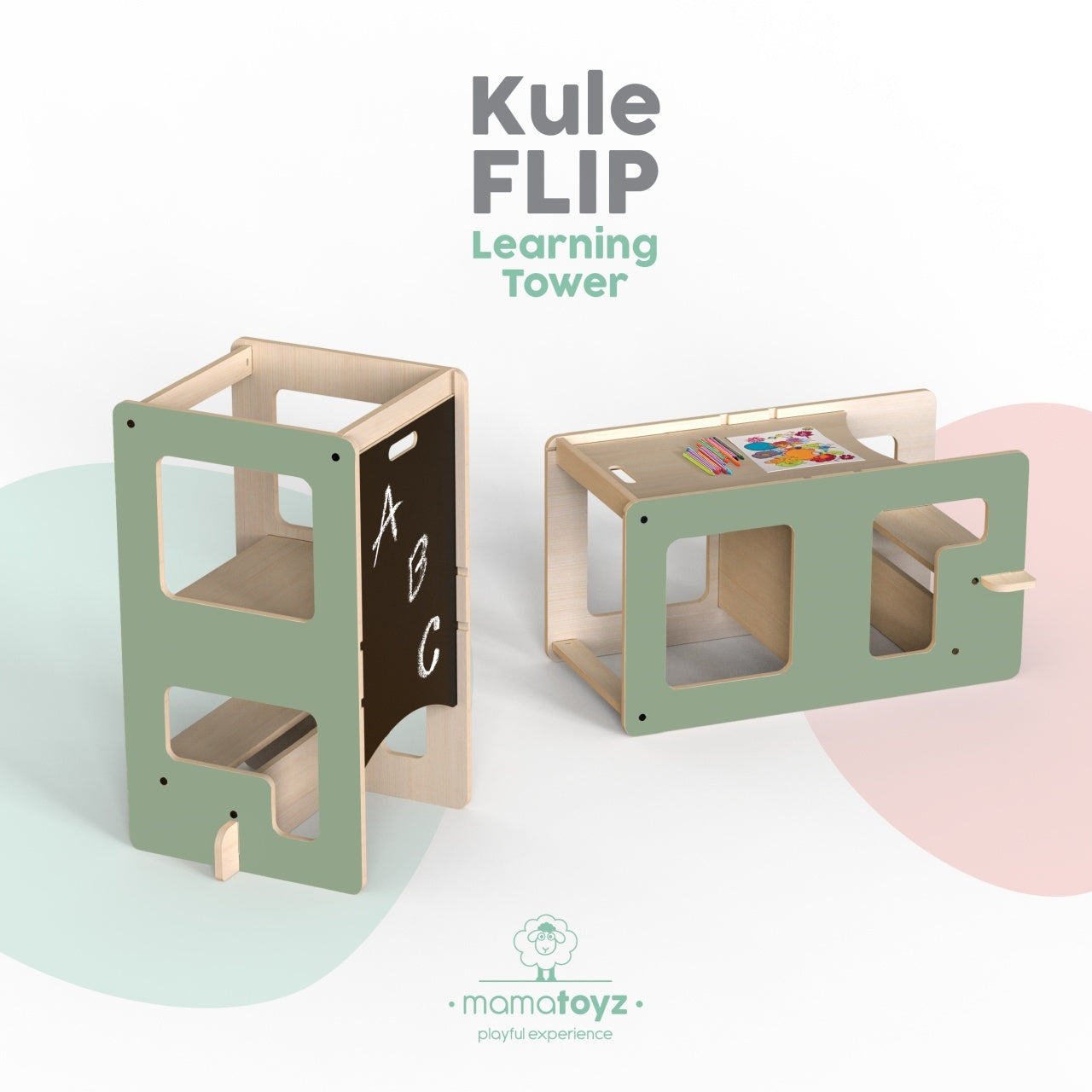 Turn de invatare multifunctional Kule Flip, Roz, MamaToyz - Mint [ps:40d56f58-24aa-4ab5-a0a1-794969255dd6]
