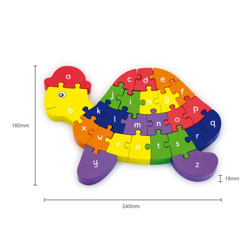 Puzzle din lemn 3D cu litere si cifre - broscuta testoasa [ps:c4a60da9-ece8-43f7-8433-2edba16d3928]