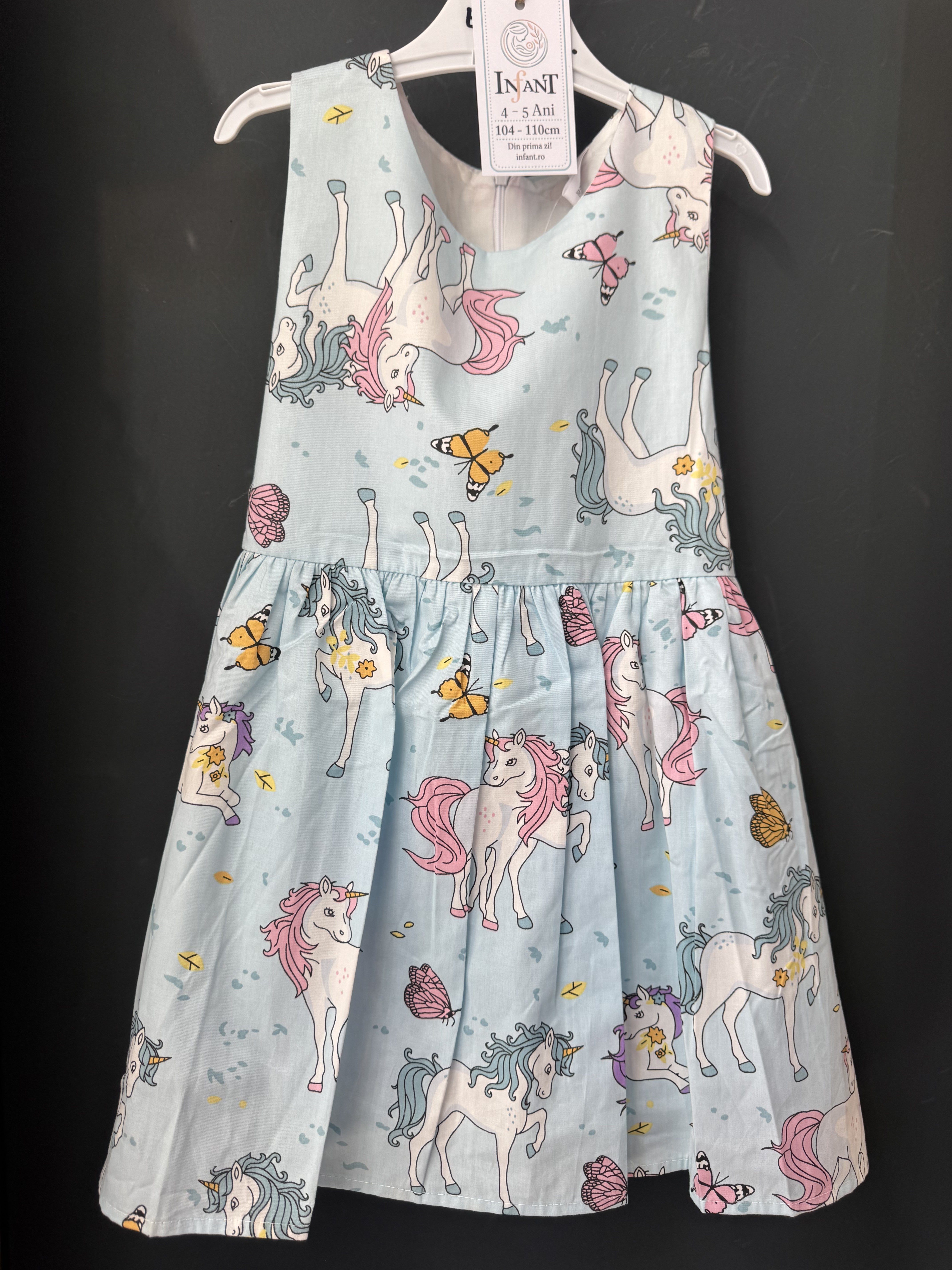 Rochiță Fete cu Unicorni și Fluturi Ciel, 3 Ani - INFANT - 5 ANI (4) [ps:6c377def-5365-4681-9038-cb118ab58a06]