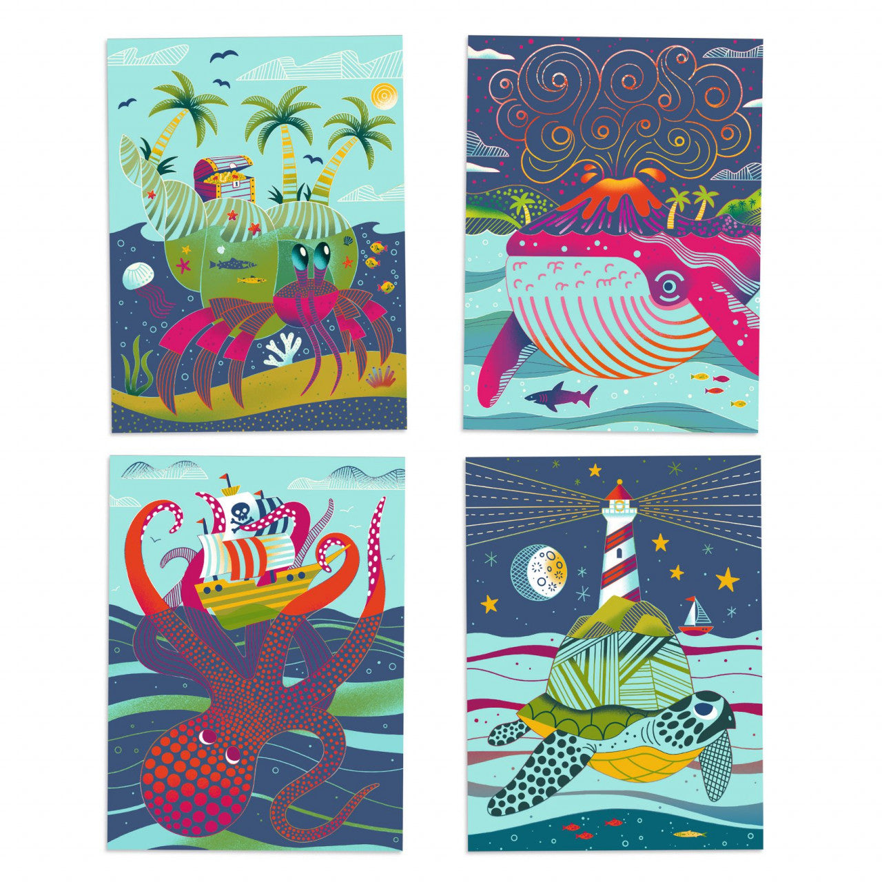 Joc creativ de razuit Fauna marina, Djeco - Imagine 2 [ps:5cb86fb0-d2ae-4f0b-96d6-2086fd8ac838]