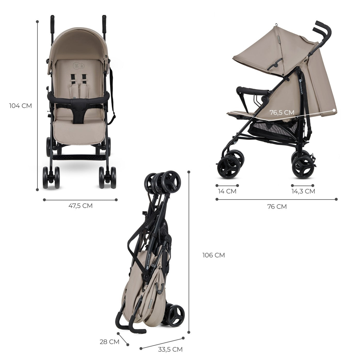 CARUCIOR SPORT KINDERKRAFT TIK, TIP UMBRELA,  STONE BEIGE [ps:f3d96b83-5251-4d62-a1bc-b984d4a2d5b9]