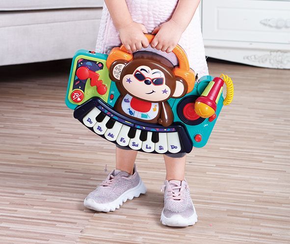 PIANINA BEBE MAIMUTICA DJ CU LUMINI SUNETE SI MICROFON - Imagine 4