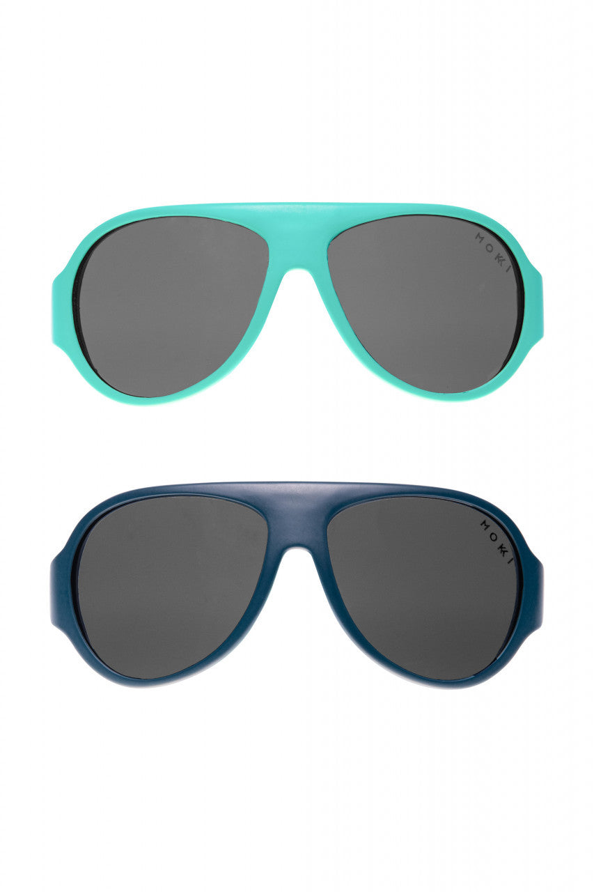 Ochelari de soare pentru copii MOKKI Click & Change, protectie UV, bleu, 2-5 ani, set 2 perechi [ps:cff6d914-abd3-42e4-91a8-ef2a595341fa]