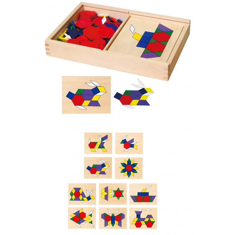 Set mozaic Tangram din lemn cu modele, Viga [ps:b4d2c40c-f131-4f45-ad8e-f035cf67e35c]