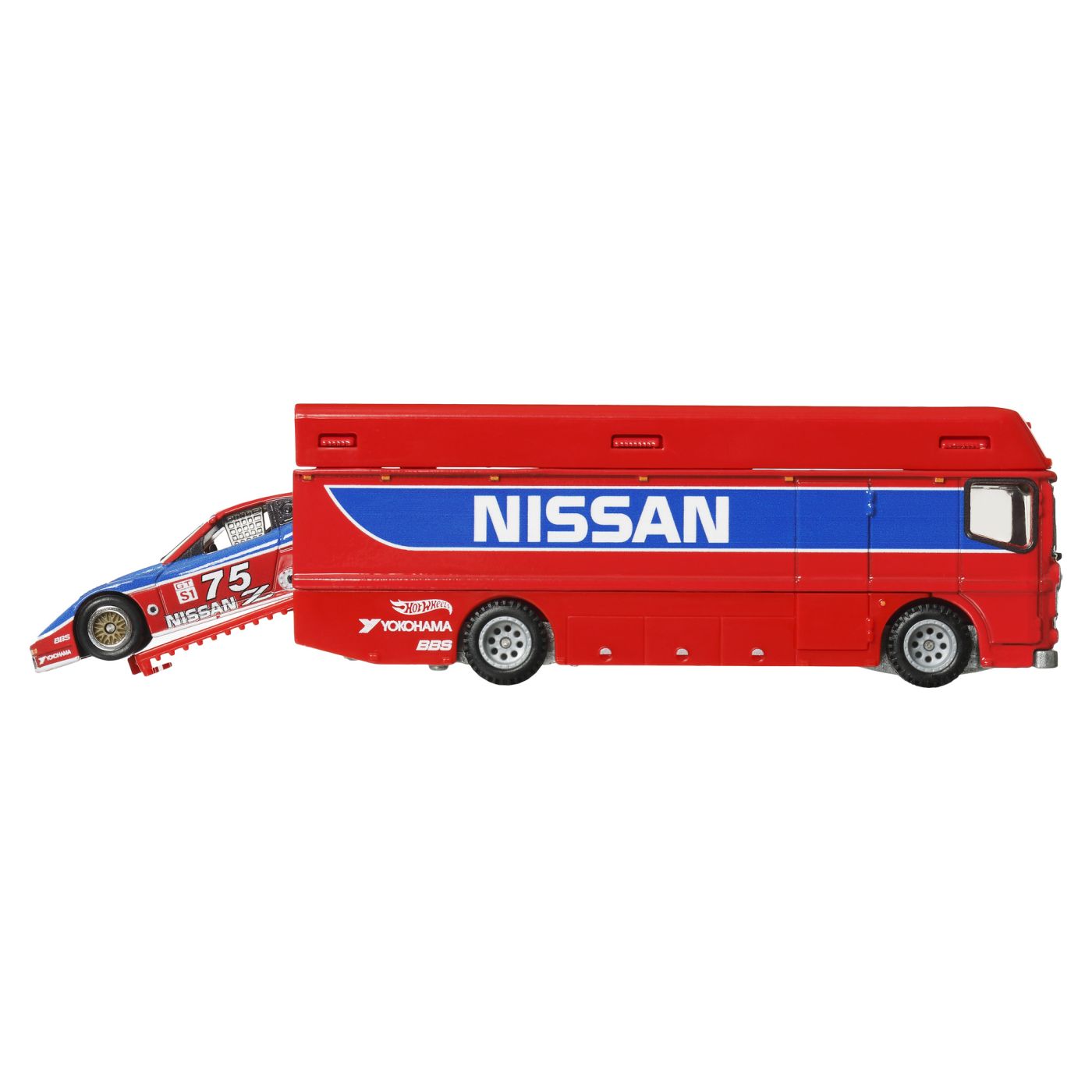 HOT WHEELS TRANSPORTATOR EURO HAULER CU MASINUTA NISSAN - Imagine 4