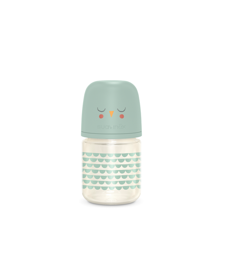 SUAVINEX BONHOMIA BIBERON DE STICLĂ 120ML FIZ SXPRO DEBIT LENT BUFNITĂ MENTĂ [ps:e003c322-e662-46b0-ac5e-e907a07d5fe7]