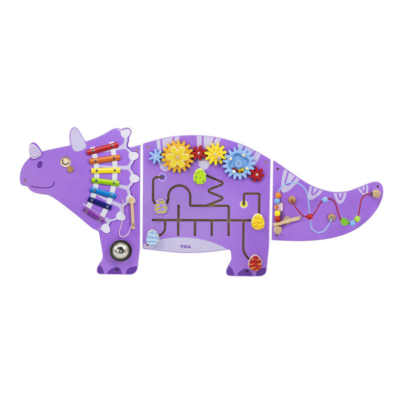 Jucarie de perete cu activitati - Dinozaur Triceratops, Viga [ps:cc2313a6-7fee-4ffa-8f29-b8372f76d054]