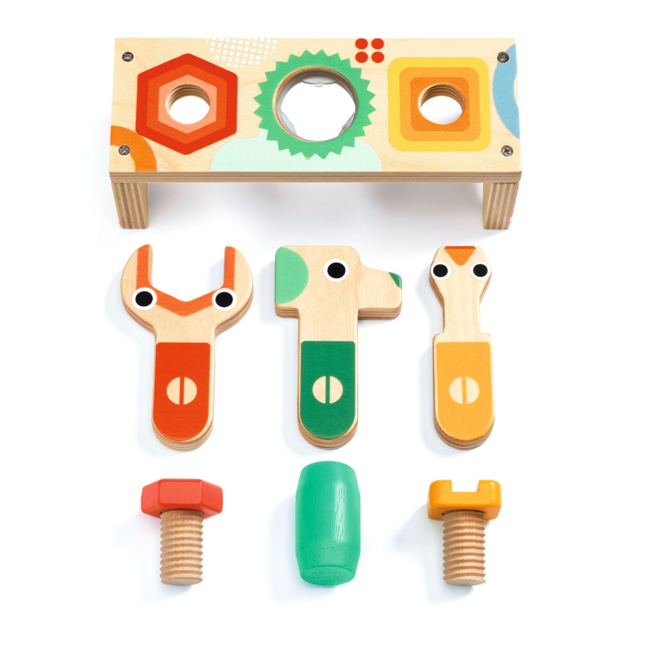 Banc de lucru din lemn Bricolou, Djeco - Imagine 5 [ps:2c9e5ace-bcf9-4de5-802f-7360c2c2074c]