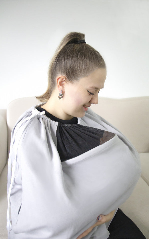 Sal pentru alaptare cu fereastra din tul BabyJem (Culoare: Gri) [ps:44378440-77b3-4b1a-9e99-c878182fc184]