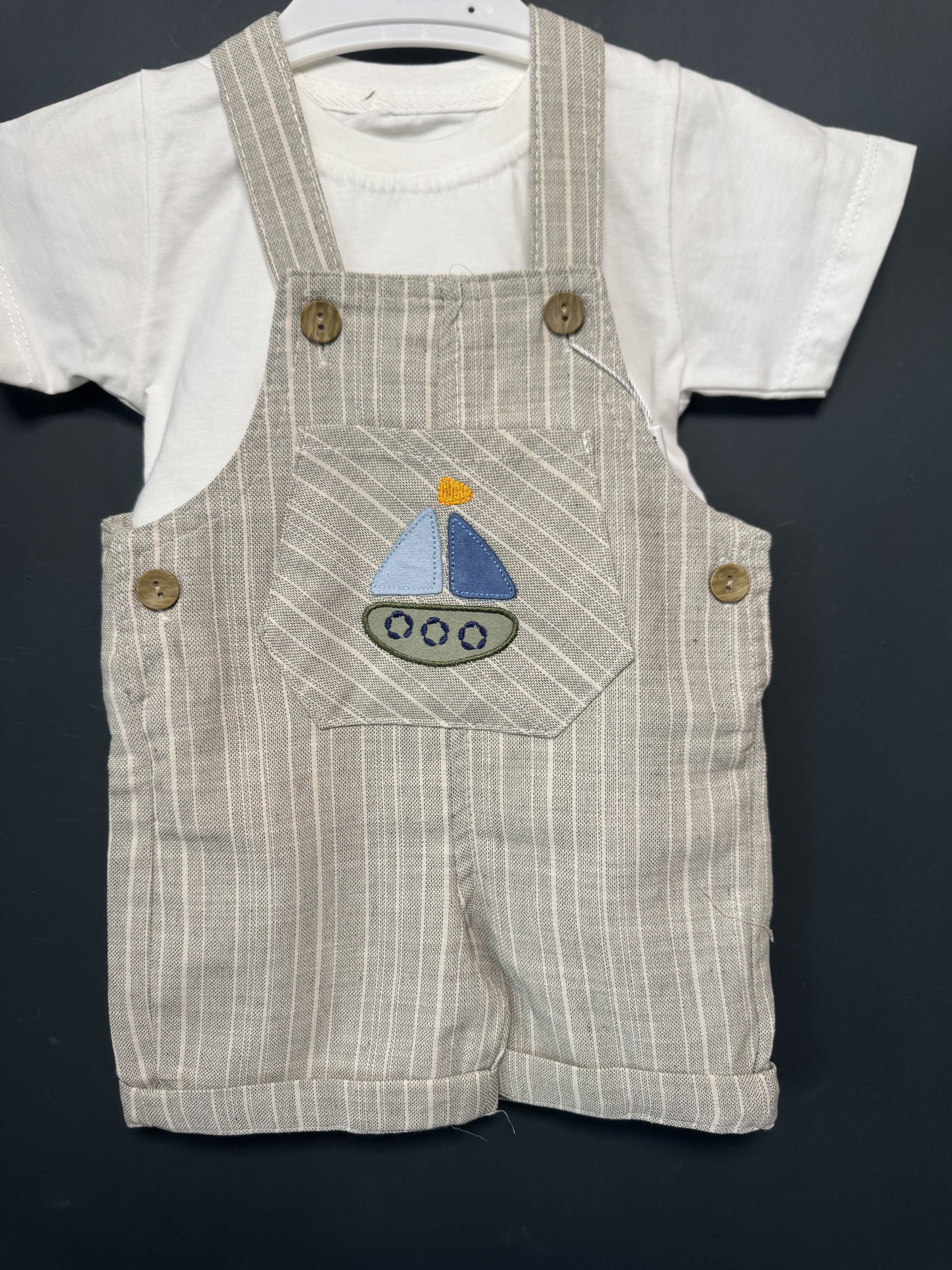 Set salopetă cu bretele și tricou Oryeda, broderie cu - 18-24 Luni (4) [ps:1265cf55-c6b9-473c-84c7-ac324ca59fc7]