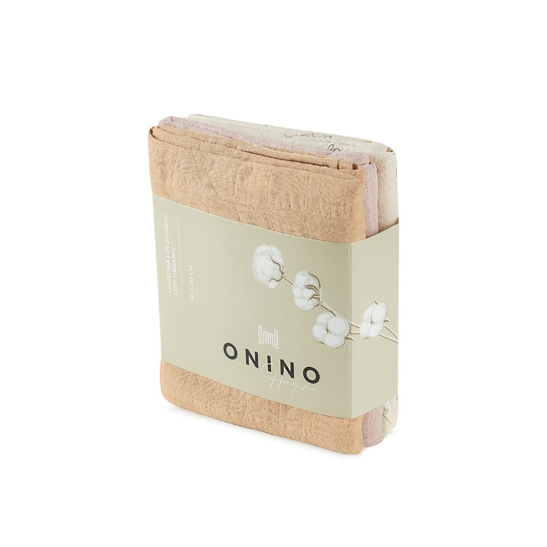 Set 3 Museline Bumbac Organic ONINO HUG.me, 60x60cm, GOTS - Pure Bloom (4) [ps:88c89511-9fa2-4848-8c00-dceb0046371d]