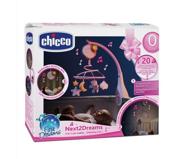 Carusel muzical Chicco Next 2 Dreams, Bleu, 0luni+ - Roz (4) [ps:f944ddfa-24ff-4e47-bfbe-f482a1252d56]
