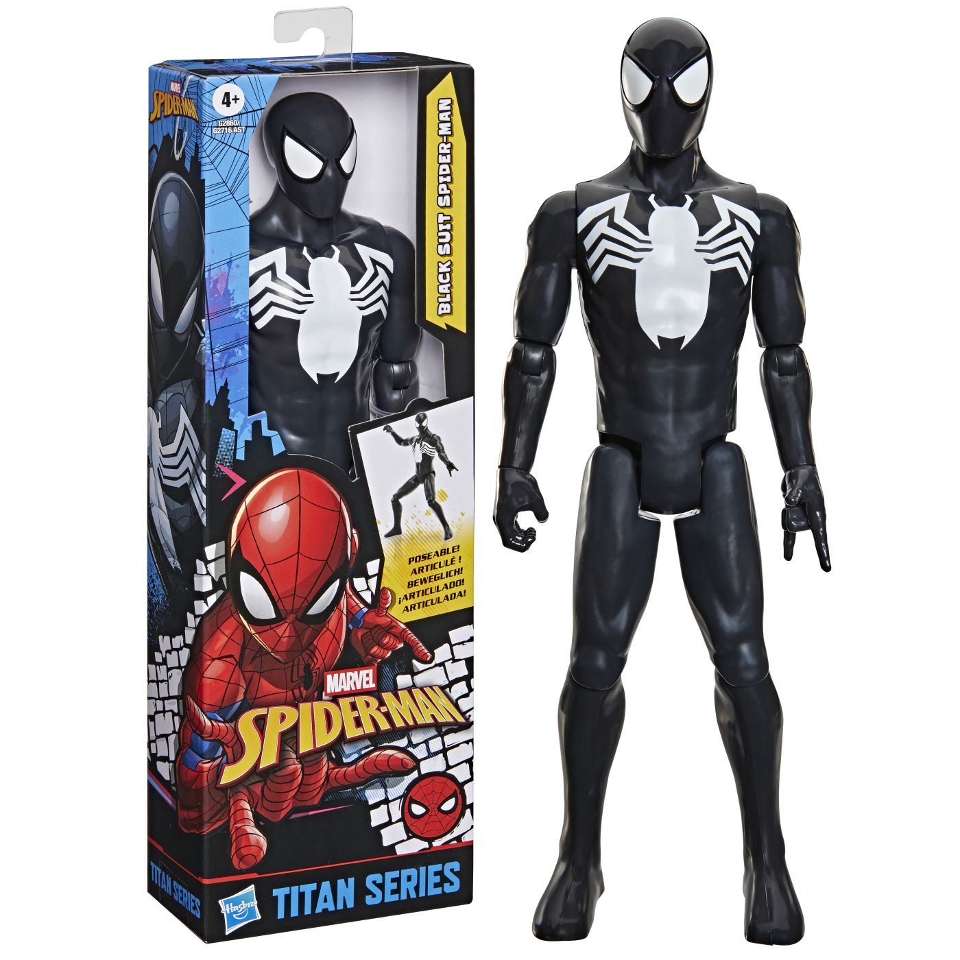 MARVEL SPIDER MAN TITAN SERIES FIGURINA SPIDER MAN CU COSTUM NEGRU [ps:efbe5b34-64e3-41e4-9957-6907ceba99d1]
