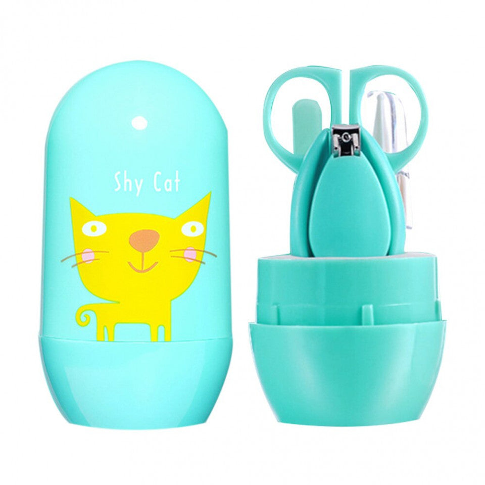 Set 4 piese pentru ingrijirea unghiilor bebelusului Drool (Model: Pinguin Gri) [ps:31843dae-3d6a-471a-8236-f9e5d43d8b0e]