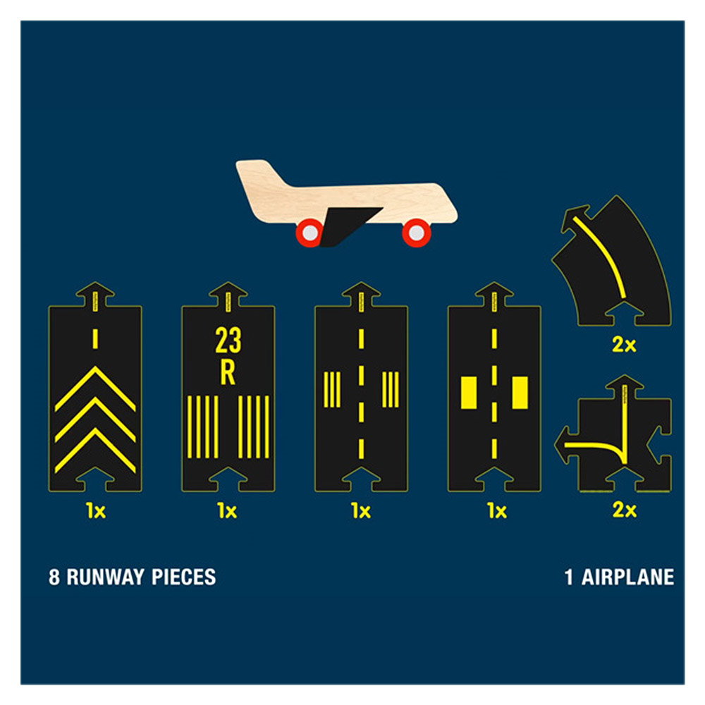 Pista Aeroport Waytoplay Runway cu Avion din Lemn - Default Title (4) [ps:7f327c27-9304-4f53-b5fc-6c2023fb238b]