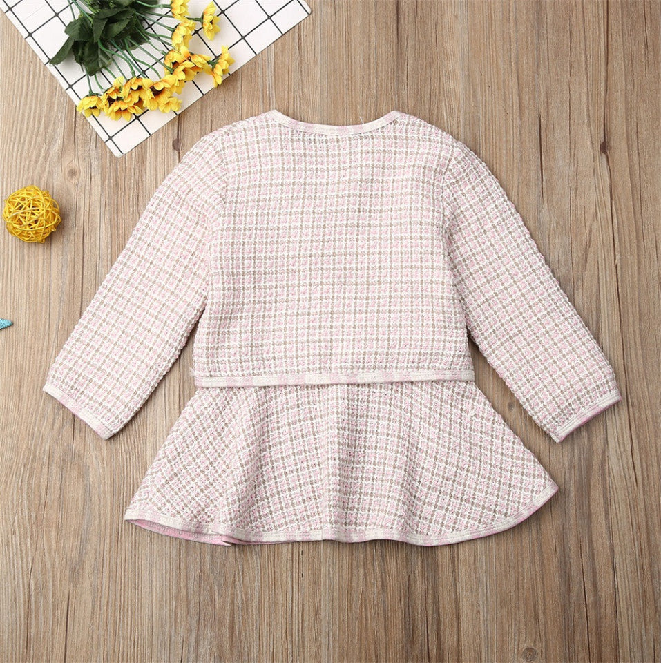 Set sacou cu rochita Drool (Culoare: Roz cu alb, Marime: 80) - 80