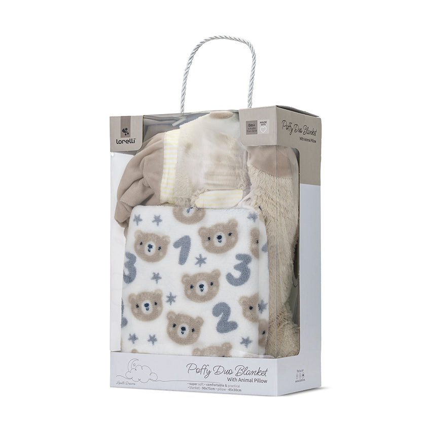 Set Păturică și Pernuță Ursuleț Lorelli Poffy, Beige - Beige (4) [ps:c88d00ab-4aab-4d16-9b06-b03edb250323]