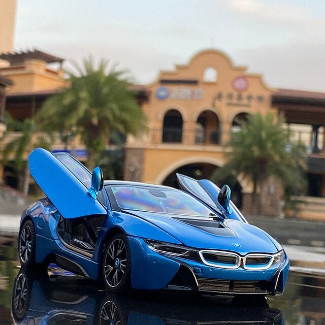 MASINUTA METALICA BMW I8 ALBASTRU SCARA 1 LA 24 [ps:e68960e2-de77-4b96-9220-e25e52b8350b]