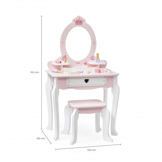 Masuta de Toaleta din Lemn cu 8 Accesorii design Printesa, Viga [ps:c12b16fa-4222-4d31-928c-e1c0c0935d9d]