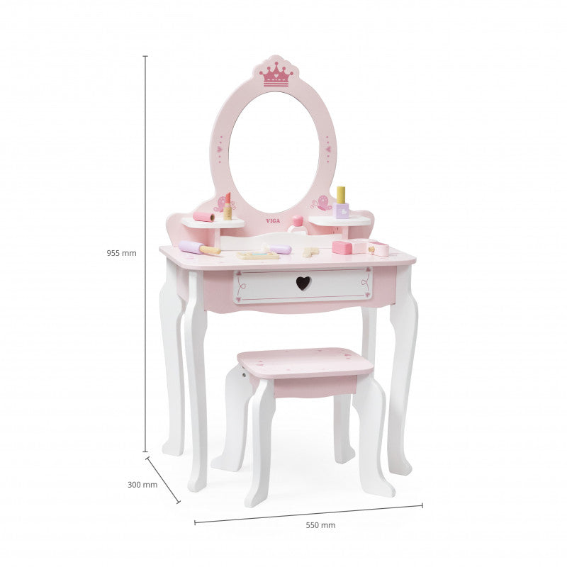 Masuta de Toaleta din Lemn cu 8 Accesorii design Printesa, Viga [ps:c12b16fa-4222-4d31-928c-e1c0c0935d9d]