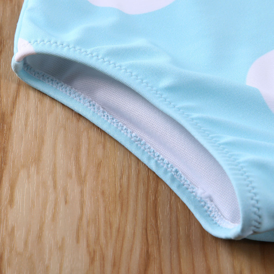 Costum de baie cu buline mari Drool (Culoare: Bleu, Marime: 120) [ps:fdcad880-2425-4fb3-b62f-6a67bbbf79ff]