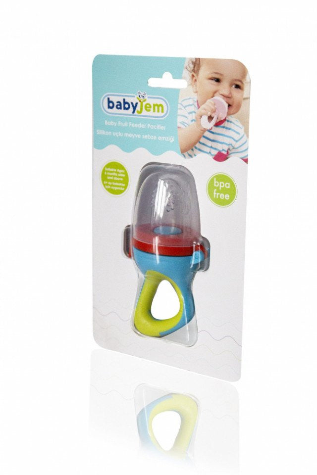 Dispozitiv de hranire din silicon BabyJem Fruits and - Bleu