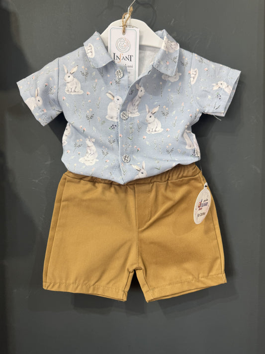 Set Cămașă Iepurași și Pantaloni Camel Băieței 3-6L | INFANT - 3-6 Luni (4) [ps:e338da44-cfed-4716-85bf-56adc73615fe]