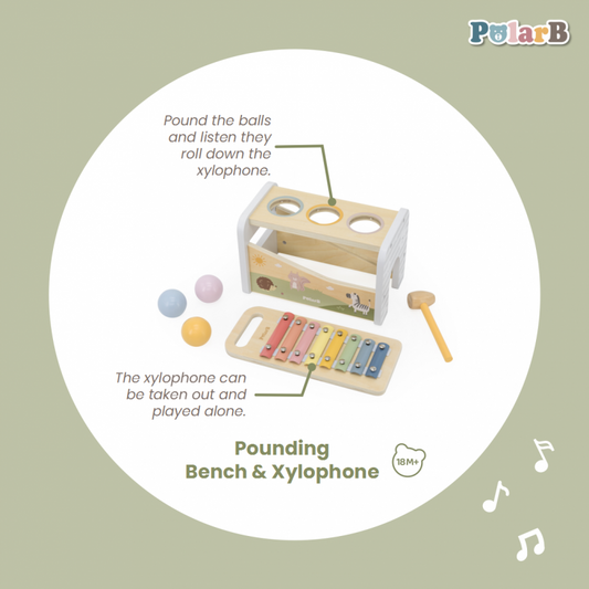 Banc de lovit cu Xilofon Montessori 3 in 1, Viga [ps:40db4689-305a-48f3-b777-9d52923fe175]