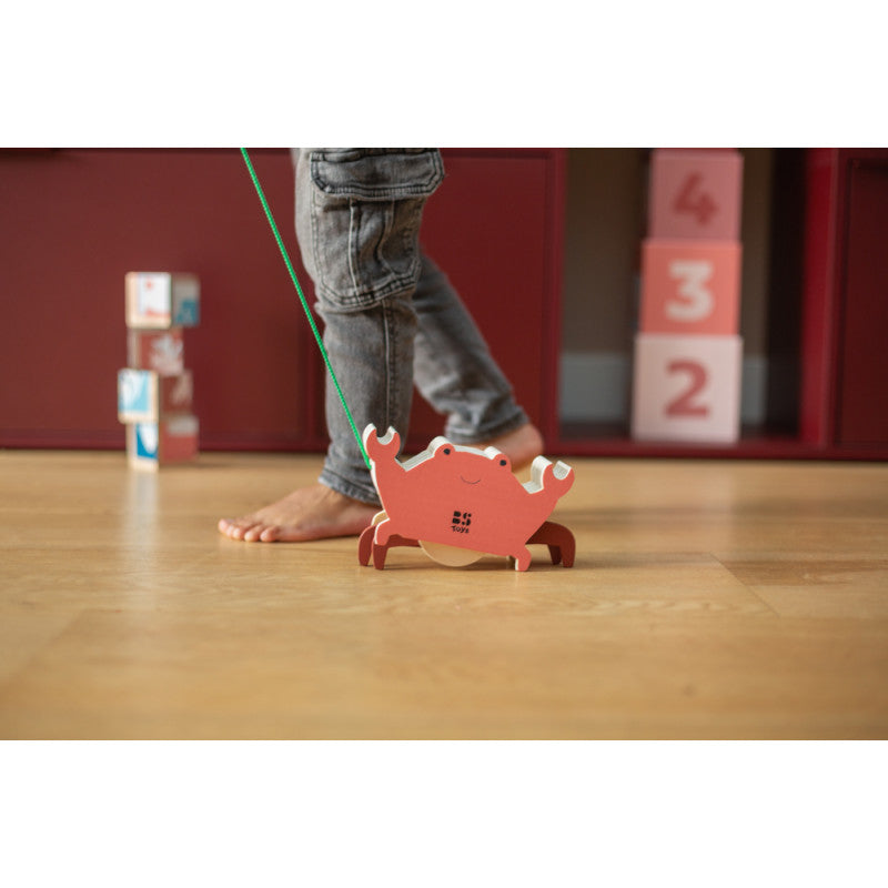 Jucarie de tras Crabul vesel, BS Toys [ps:d96f0e81-d3f8-456b-8715-cccc3ba78312]