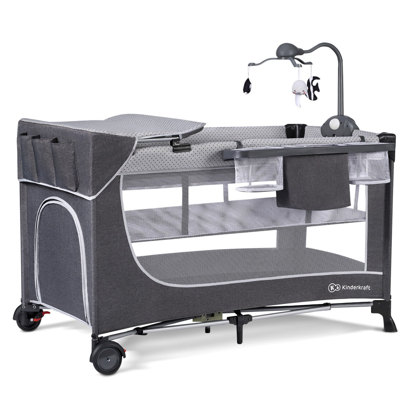 PATUT DE CALATORIE KINDERKRAFT LEODY, CU ACCESORII, GREY - Imagine 4