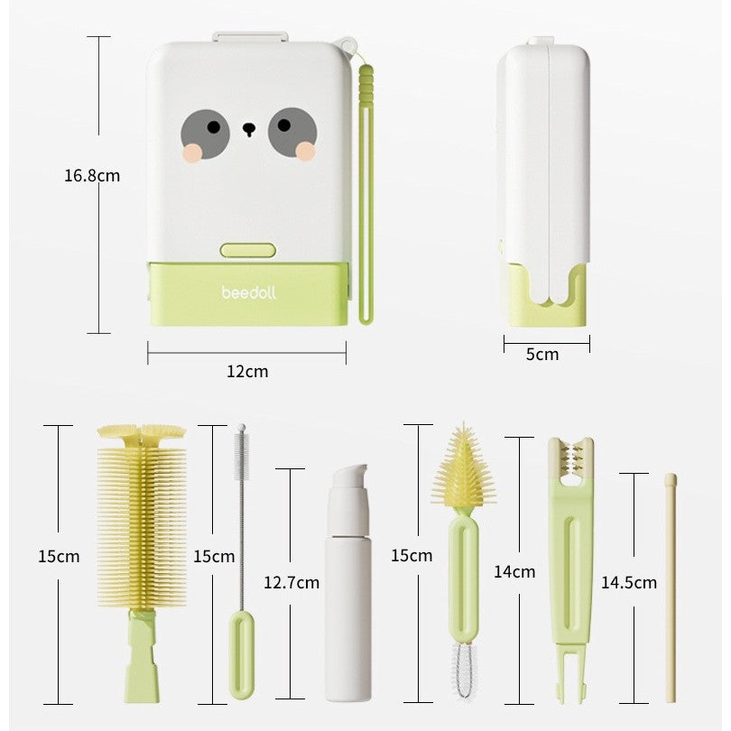 Set Spalat si Uscat Biberoane Flippy, 7 Piese, Verde - Model Panda (4) [ps:4a3593c6-08a2-4b05-9c17-1d6a1f5331d8]