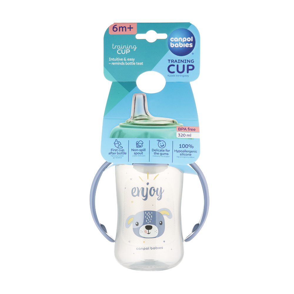 Canpol Babies Cana Antrenament Silicon 320 ml Cute Animals-Dog 56/512_Blu [ps:387a9c71-2bda-4853-a6b3-be4d78c4d281]