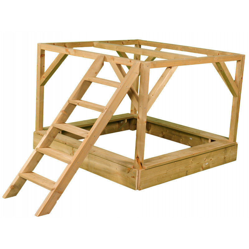 Casuta de gradina Nordic Adventure House cu platforma cu loc pentru nisip, tobogan si leagan dublu (M30R), Wendi Toys [ps:173ef02f-e025-42d4-ba81-243a6fa0ee91]