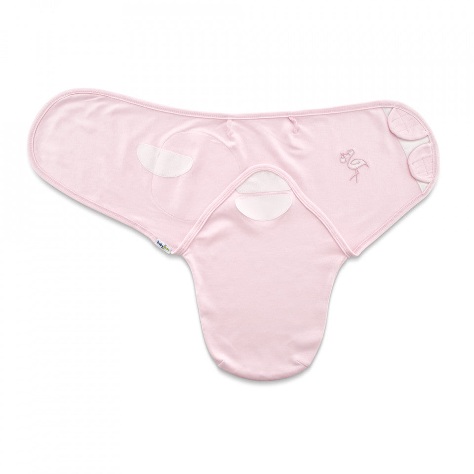 Sistem de infasare din bumbac 0-3 luni BabyJem Swaddle - Roz
