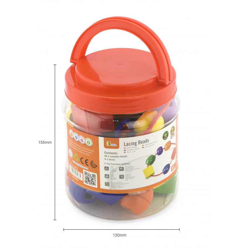 Set 30 de margele din lemn de insirat, Viga [ps:19004987-4f09-4015-b1c0-be693786bc1e]