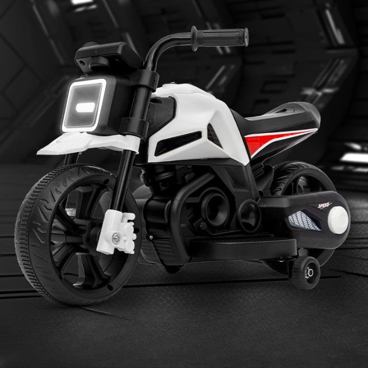 Motocicletă Electrică Flippy cu Roți Ajutătoare, Alb-Negru - Default Title (4) [ps:af6ae8b1-713d-47e5-864e-b94dd588973a]