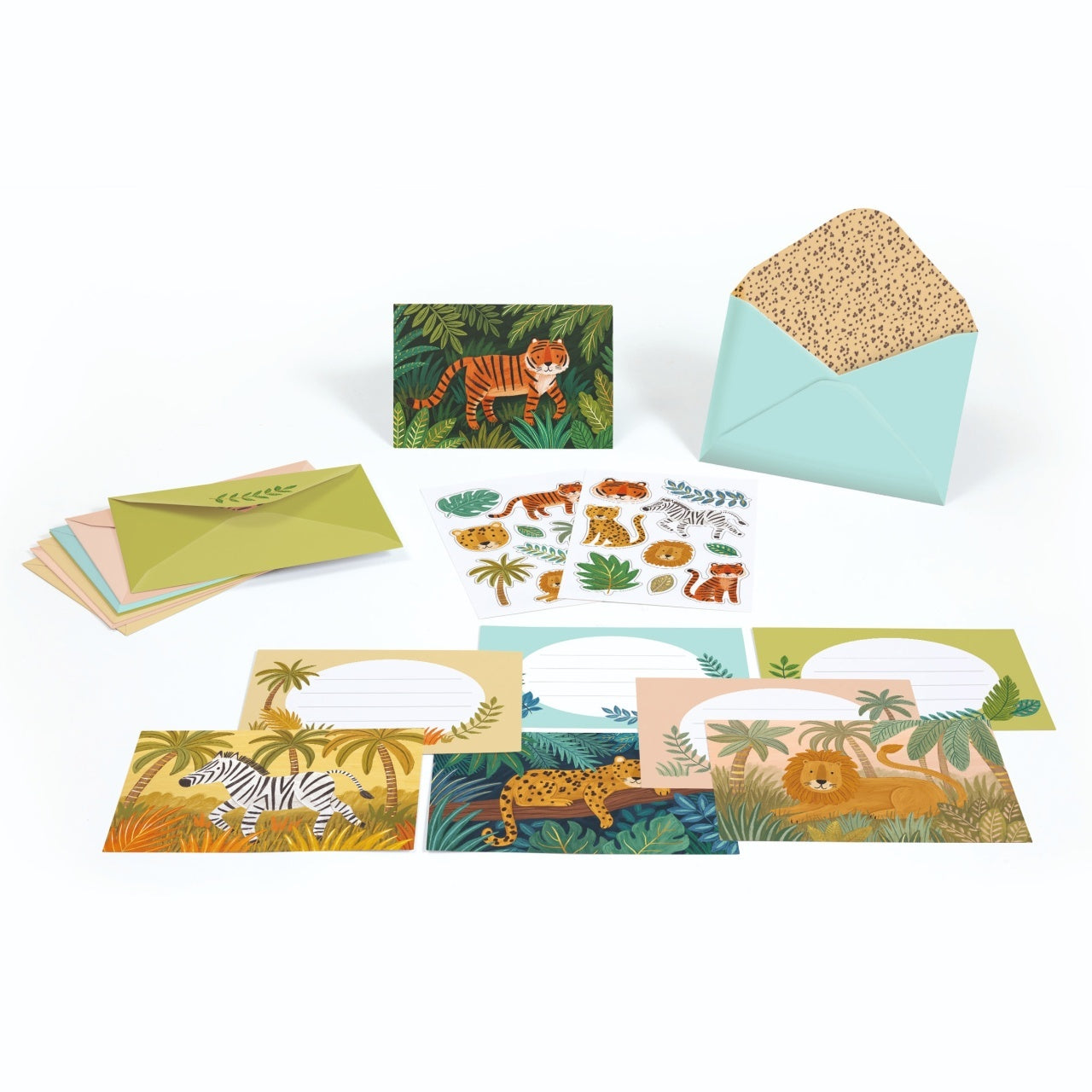 Set de invitatii cu animale din jungla, Djeco - Imagine 2 [ps:ca6af497-e072-42dd-86e0-08807748ade6]