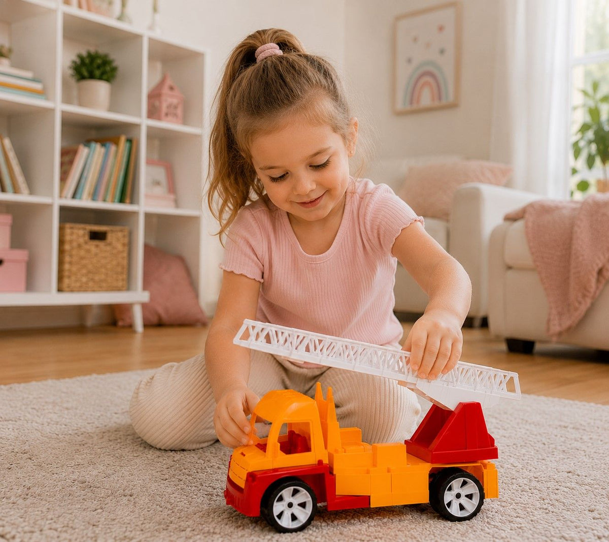 Mașinărie Pompieri cu Scară Viva Toys, 46cm - - Rosu Portocaliu (4) [ps:9723825e-733c-41ef-9b8e-d6e26d109541]