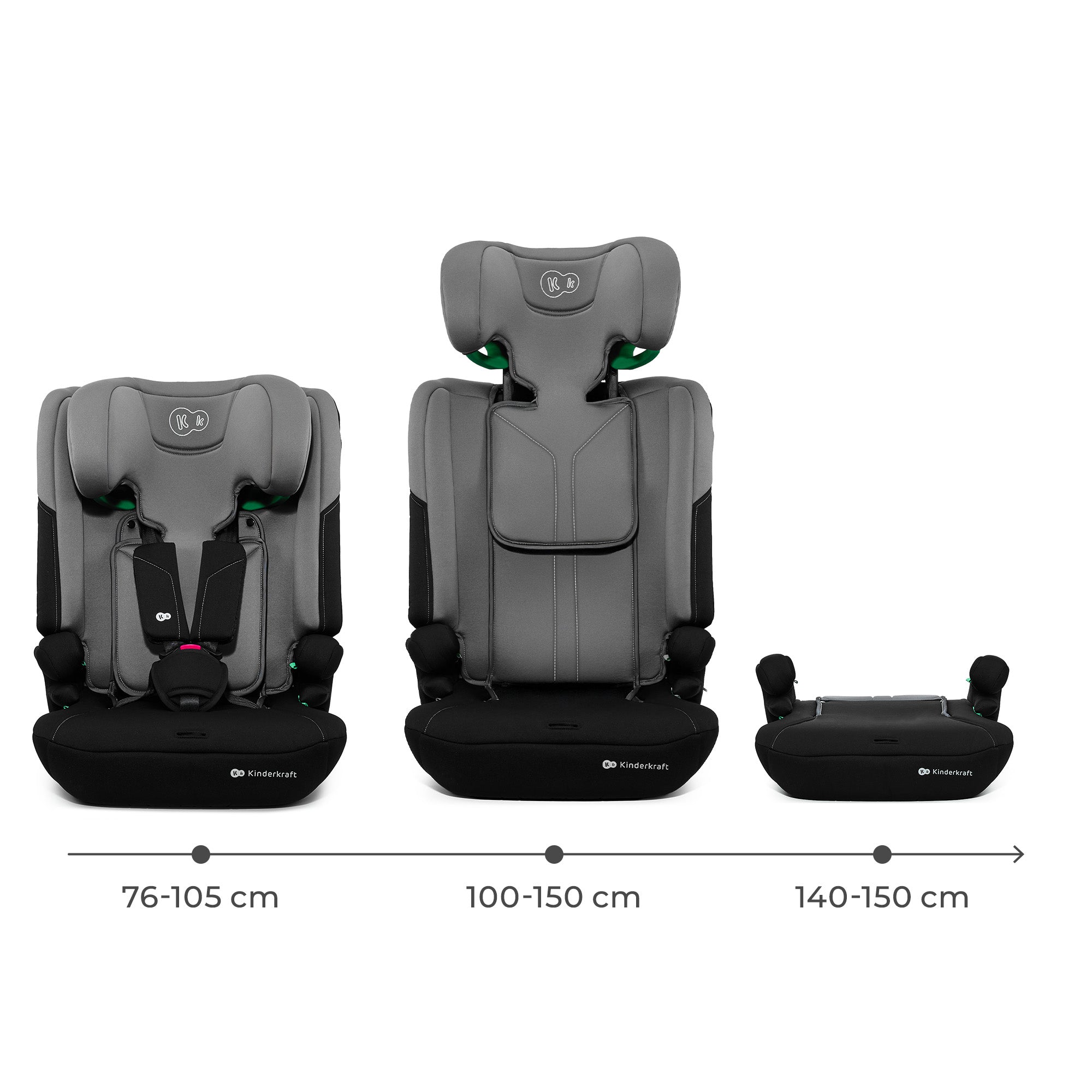SCAUN AUTO KINDERKRAFT COMFY 75-150 CM, DK GREY [ps:794377f5-a585-454b-8812-9418c5909f78]