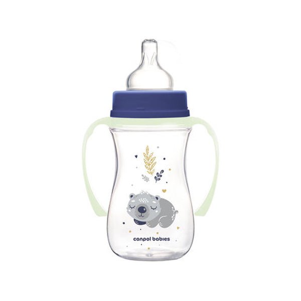 Canpol Babies Biberon Anticolic Gat Larg 240Ml Pp Easy Start Sleepy Koala cu manere fosforescente 35/237_blu [ps:97317994-9438-41f4-aa92-df9f5648fd95]