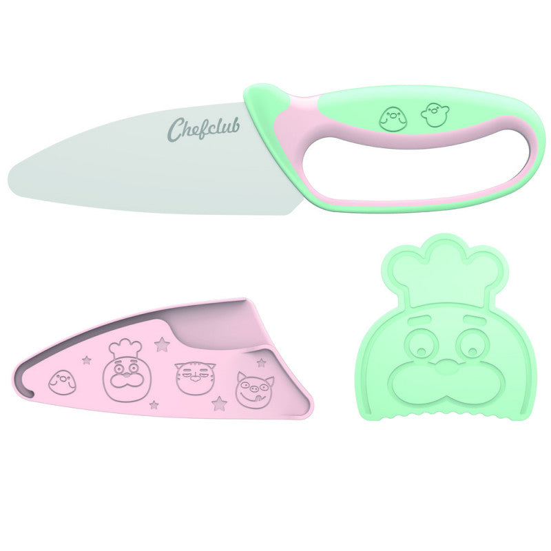 Kit cutit de Bucatar pentru Copii, Roz si Verde pastel, Chefclub Kids [ps:06ad44f8-a53d-4f8d-bb65-595ec7130522]