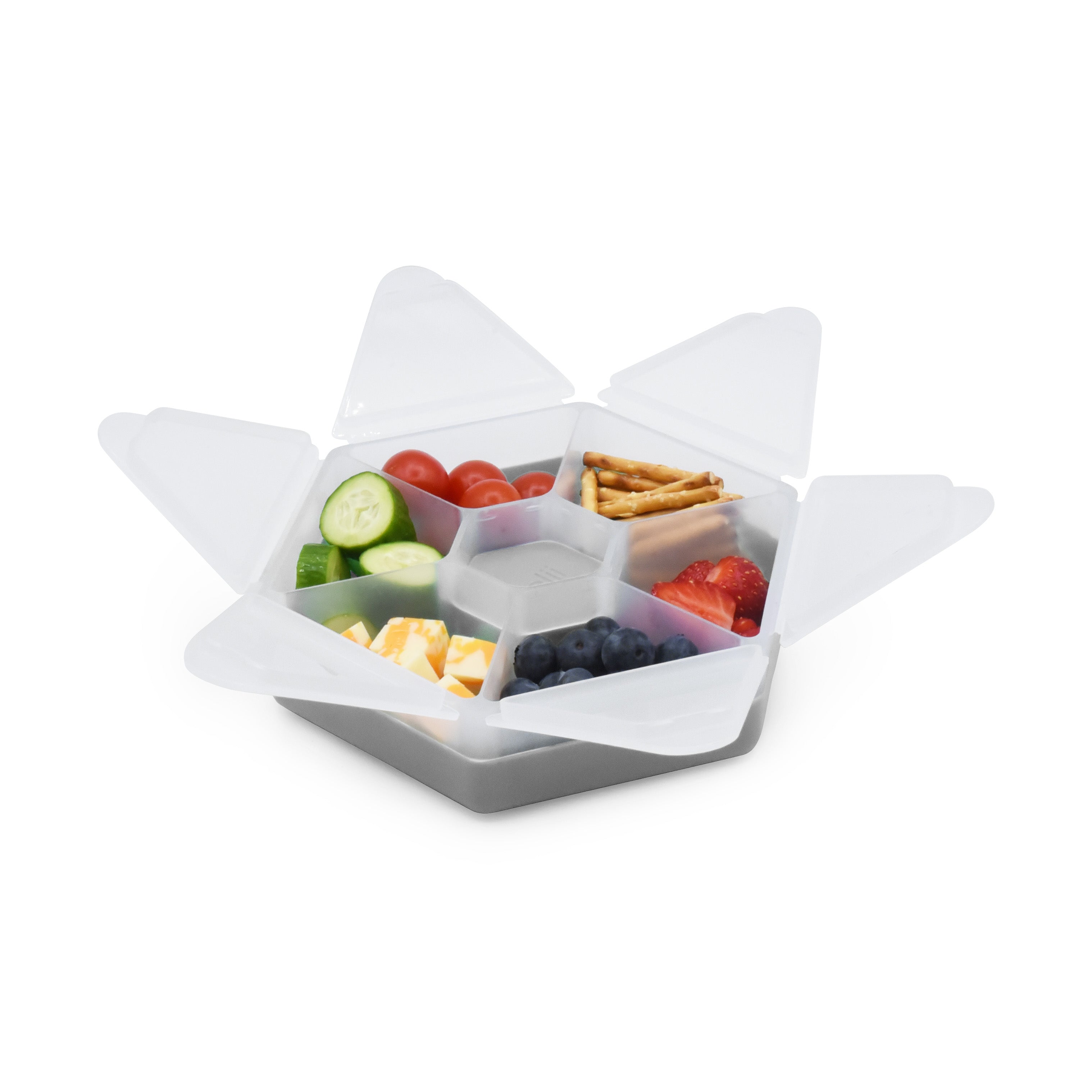 CUTIE SNACK HEXAGON SNACKLE 6 COMPARTMENTE, MELII, GREY [ps:a244538c-48fb-455f-818f-caa7307dc382]