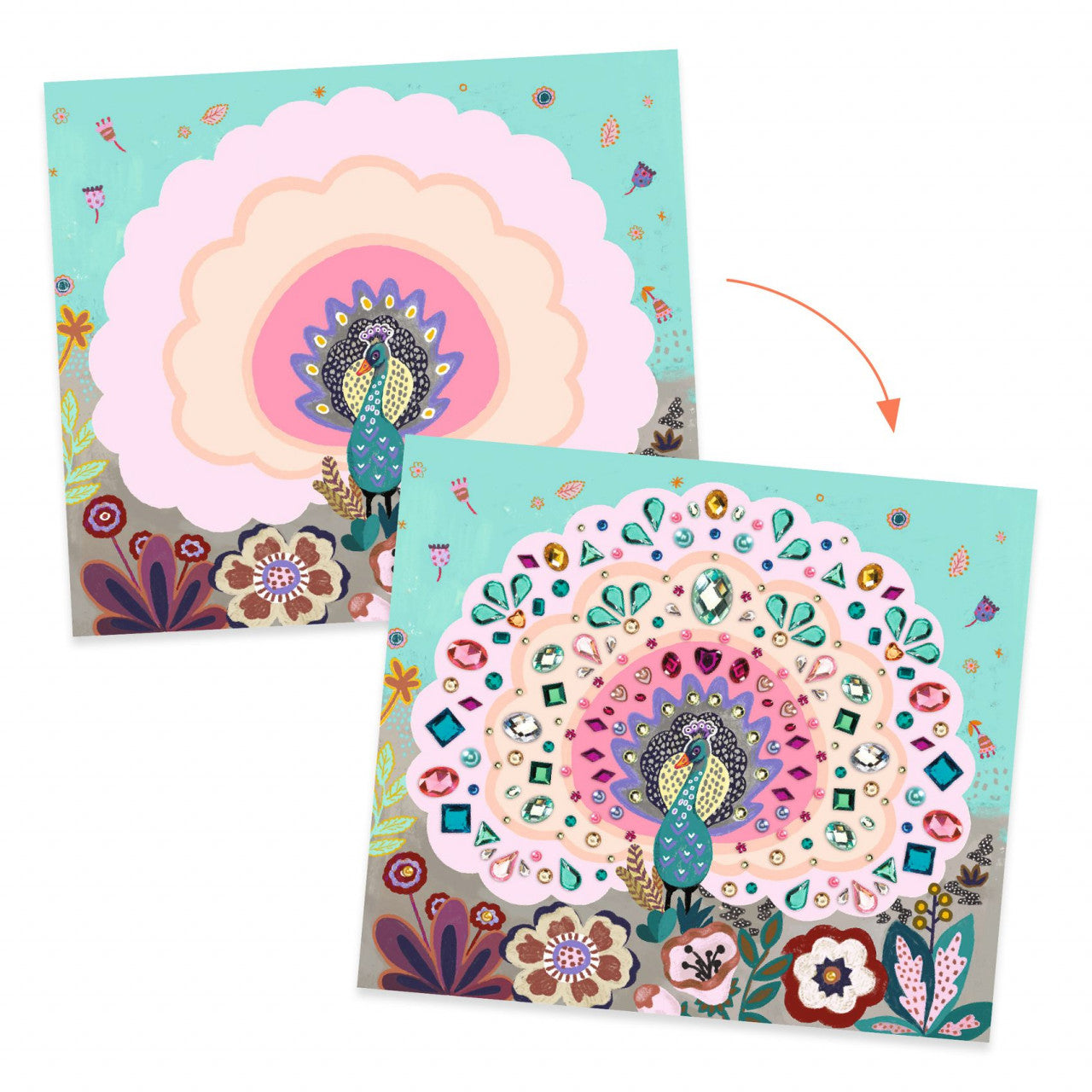 Set creativ cu strasuri Frumusete salbatica, Djeco - Imagine 4 [ps:dcada28a-1968-4df2-a5a1-f3f4cd0a4a48]