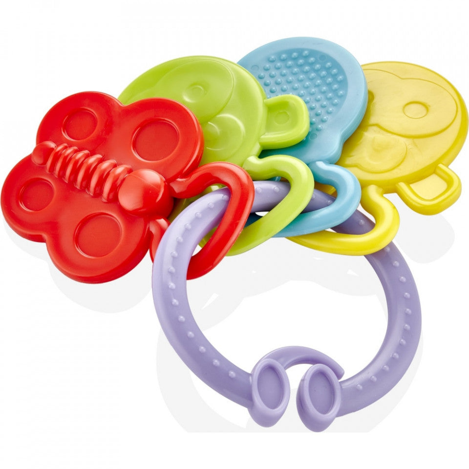 Jucarie dentitie Rattle Teether BabyJem (Culoare: Verde) - Roșu