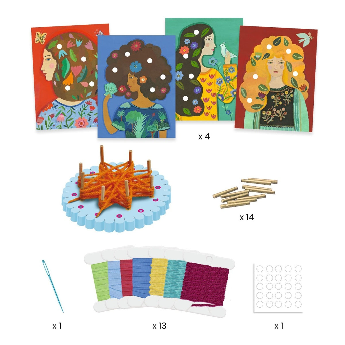 Set Creativ Portrete cu Flori în Păr Djeco - Artă pentru - Default Title (4) [ps:198e740e-d95d-455b-b1cc-a1501f4686f5]