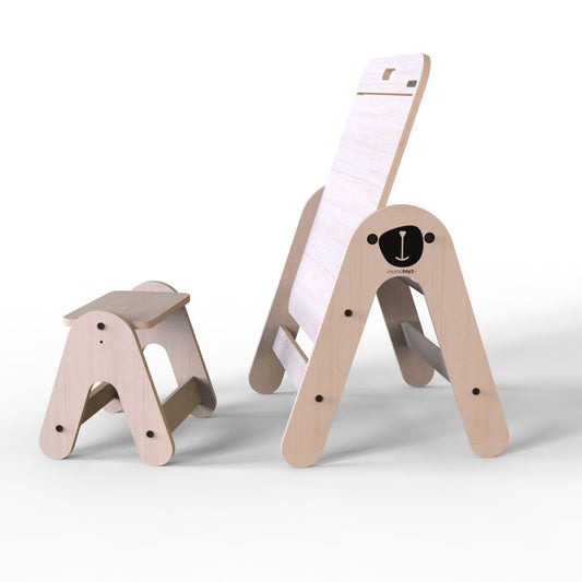 Masuta si tabla 2 in 1 cu scaunel MamaToyz Massam, Ursulet - Imagine 4