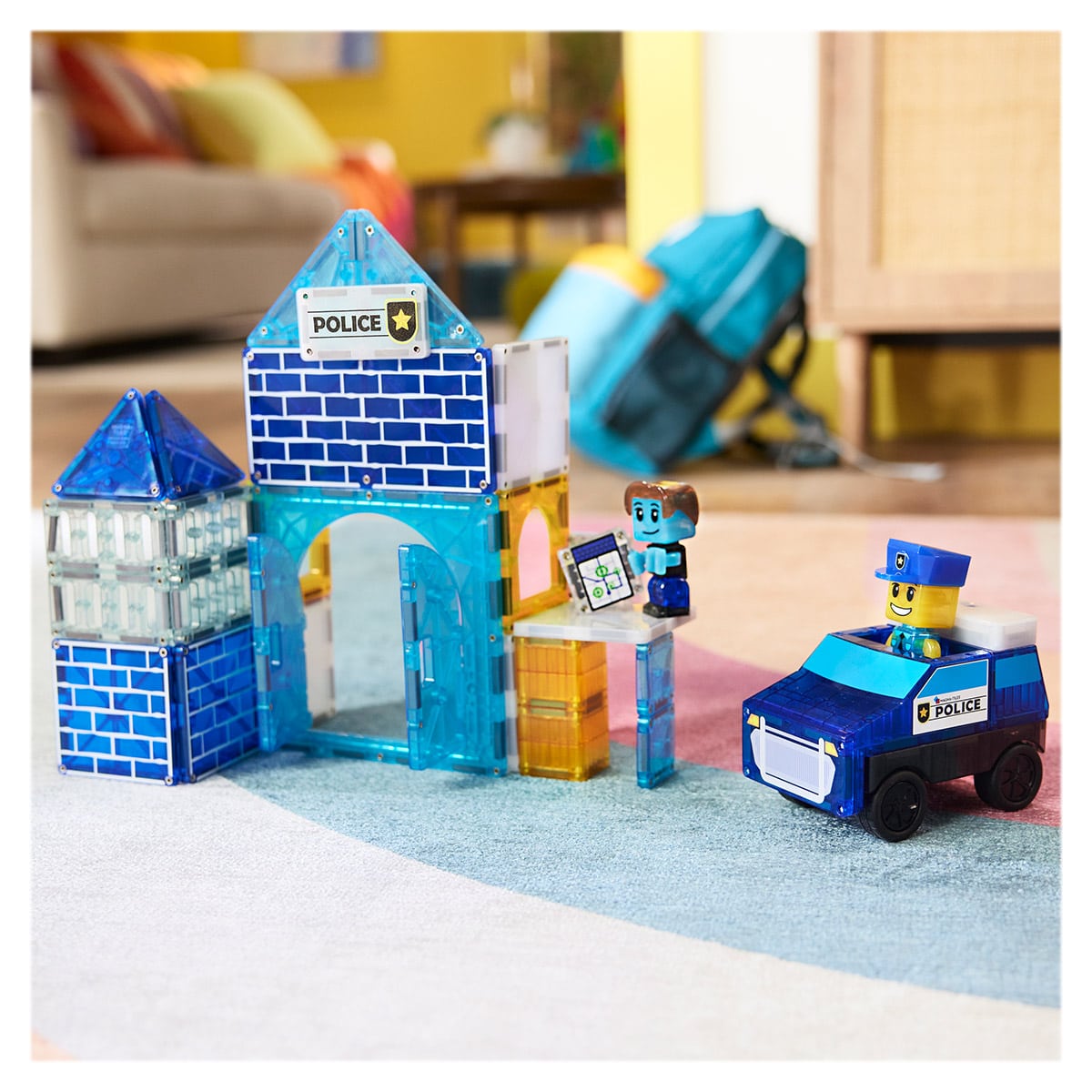 MAGNA-TILES Police Station - Set Construcție Magnetic, 35 - Default Title (4) [ps:b54d667c-53d0-4cfa-aee9-3bac587856e9]