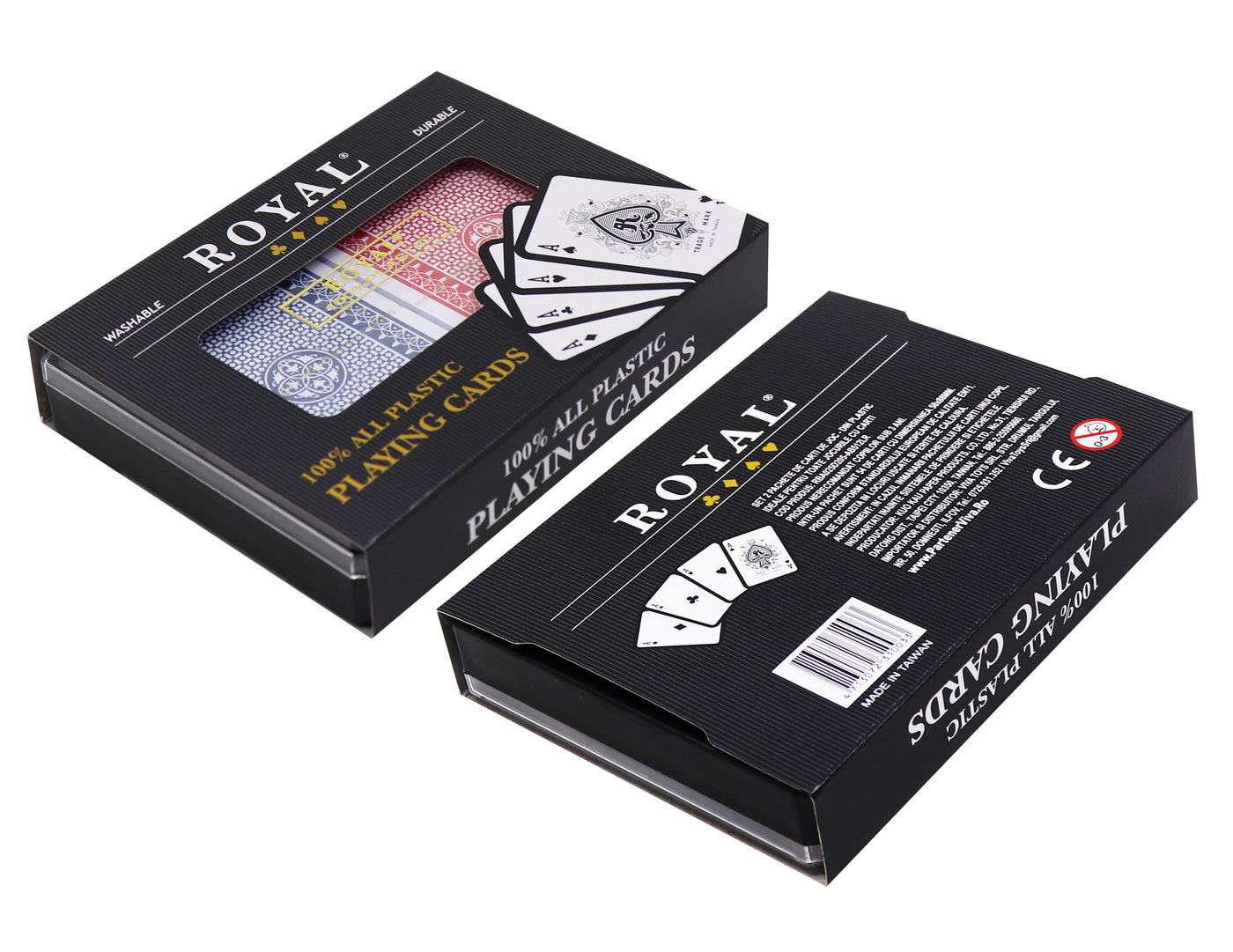 SET 2 PACHETE CARTI ROYAL CANASTA POKER DIN PLASTIC - Imagine 4